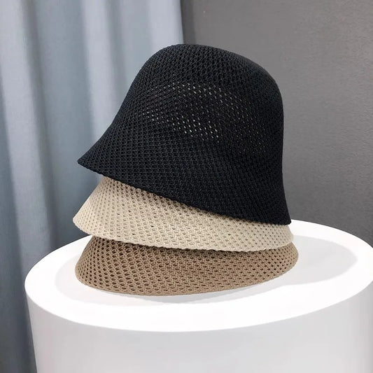 Breathable Hollow-Out Bucket Sun Hat