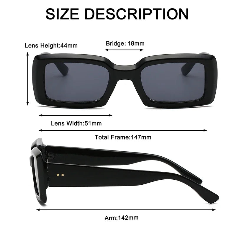 Small Rectangle Jelly Sunglasses - UV400 Trend Shades