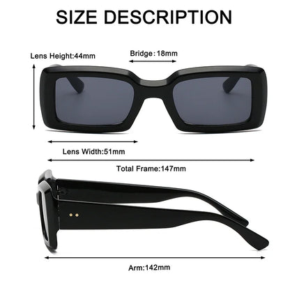 Small Rectangle Jelly Sunglasses - UV400 Trend Shades