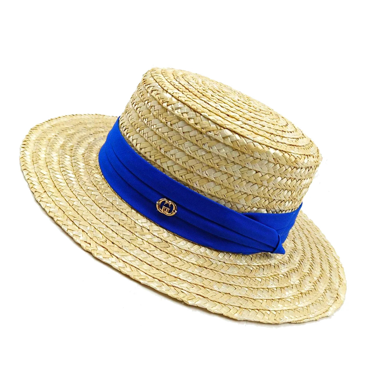 Bow Ribbon Flat-Top Straw Sun Hat - Vacation Style