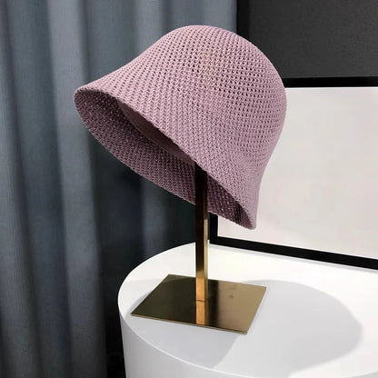 Breathable Hollow-Out Bucket Sun Hat