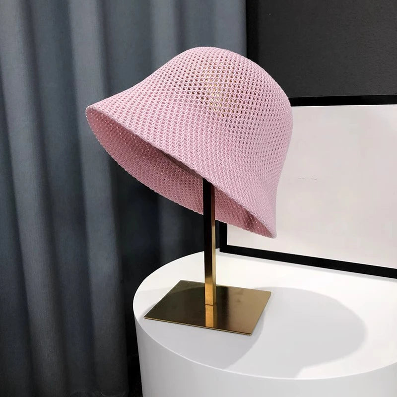 Breathable Hollow-Out Bucket Sun Hat