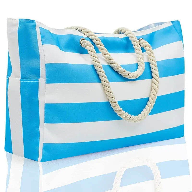 Waterproof Sandproof Beach Tote Bag - Zipper Closure