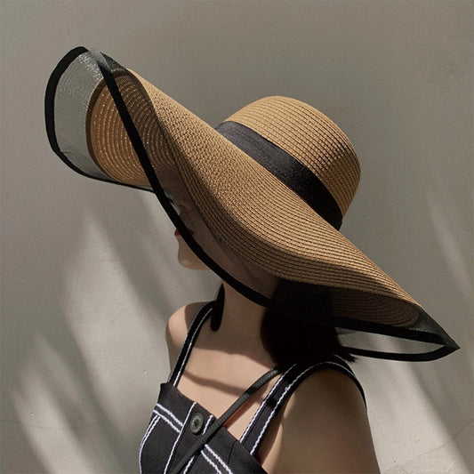 Wave Edge Foldable Straw Sun Hat - UV Shield