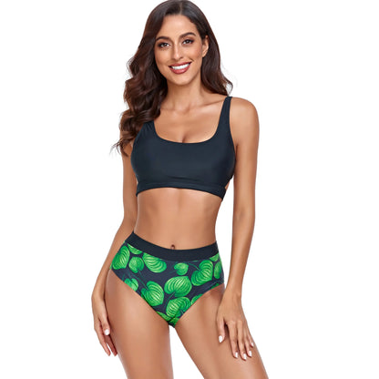 Tummy Control Tankini Set with Swim Shorts - High Waist Swimwear