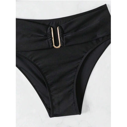 High Waist Backless Bikini Set - Push-Up Summer Swimwear
