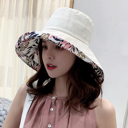 Reversible Wide Brim Bucket Hat - Four Seasons Sun Hat