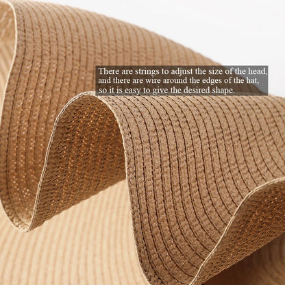 Oversized 70cm Wide Brim Straw Sun Hat - UV Protection