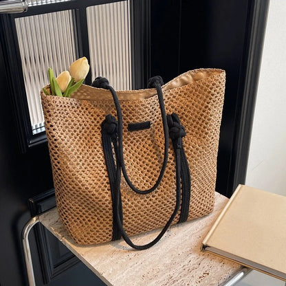 Large Capacity Woven Straw Tote Bag