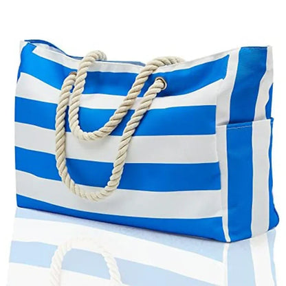Waterproof Sandproof Beach Tote Bag - Zipper Closure
